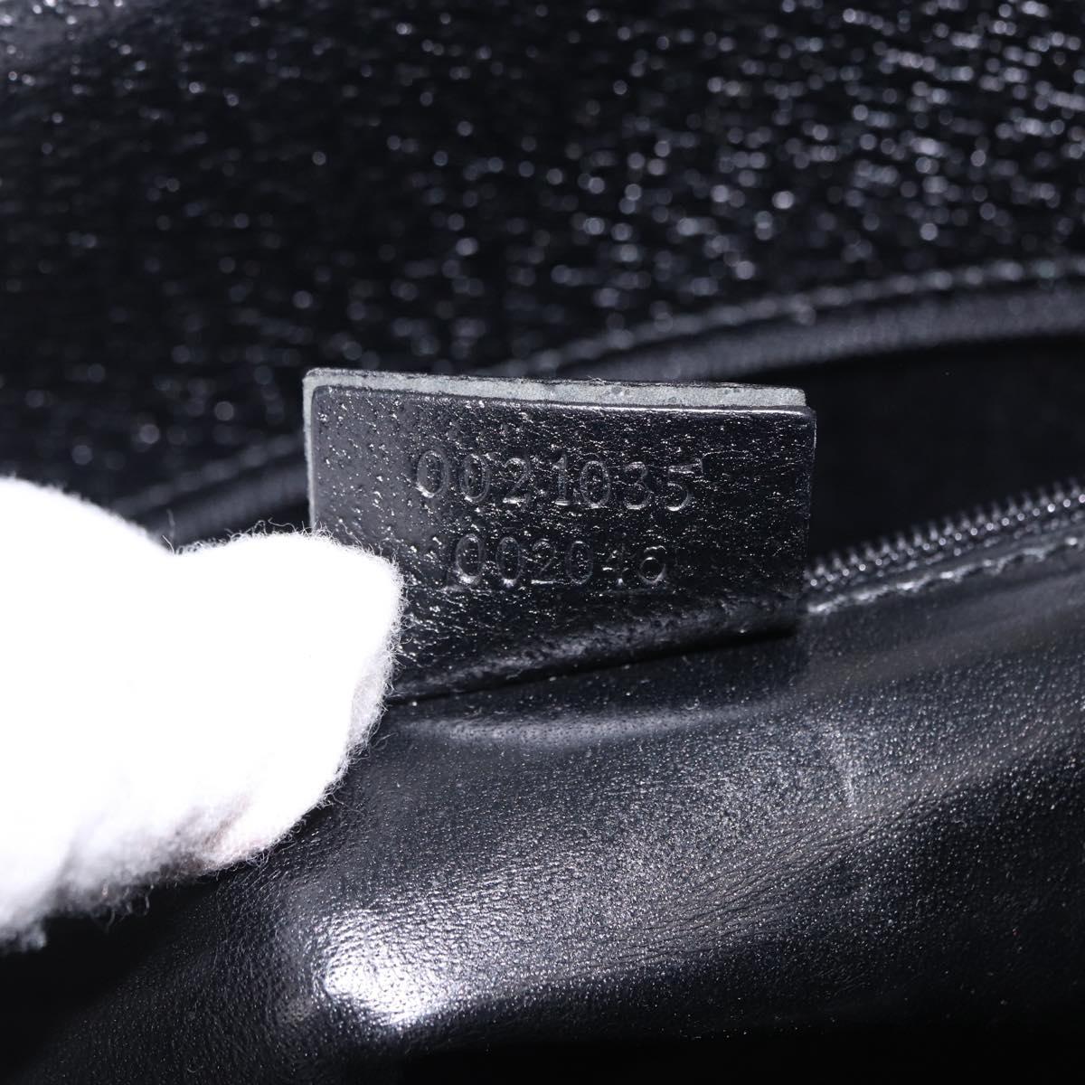 GUCCI Bamboo Hand Bag Leather 2way Black Silver 002 1035 Auth ep15210