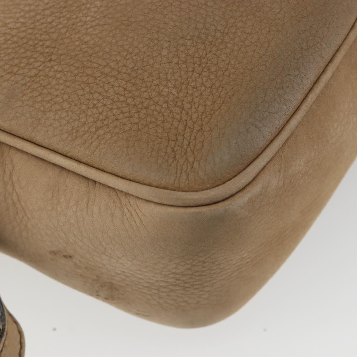 GUCCI Soho Shoulder Bag Leather Beige Gold Tone 308364 Auth ep15215