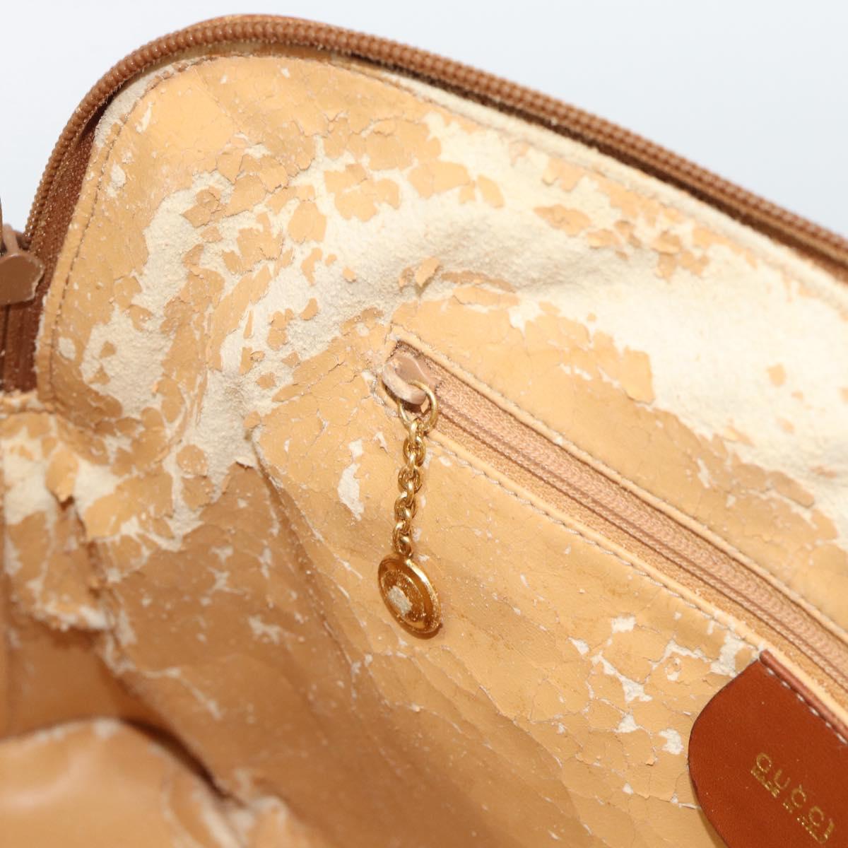 GUCCI Bamboo Hand Bag Leather 2way Brown Gold Tone 000 2214 0289 Auth ep15218