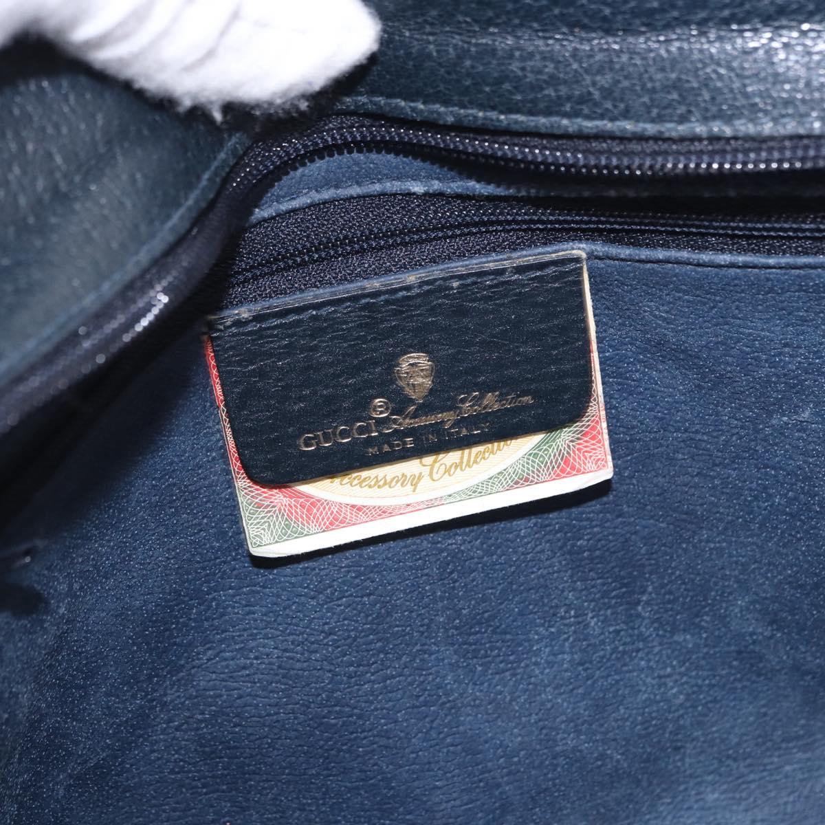 GUCCI GG Supreme Shoulder Bag PVC Leather Navy Gold Tone 14 02 013 Auth ep15220