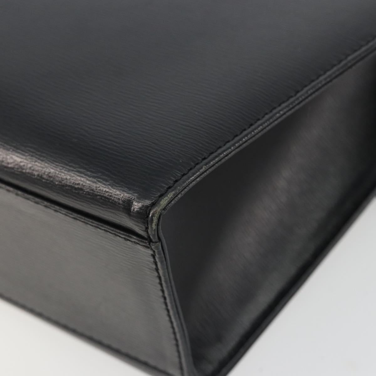 Christian Dior Hand Bag Leather 2way Black Gold Tone Auth ep15222