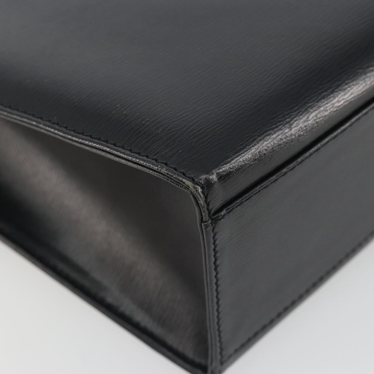 Christian Dior Hand Bag Leather 2way Black Gold Tone Auth ep15222