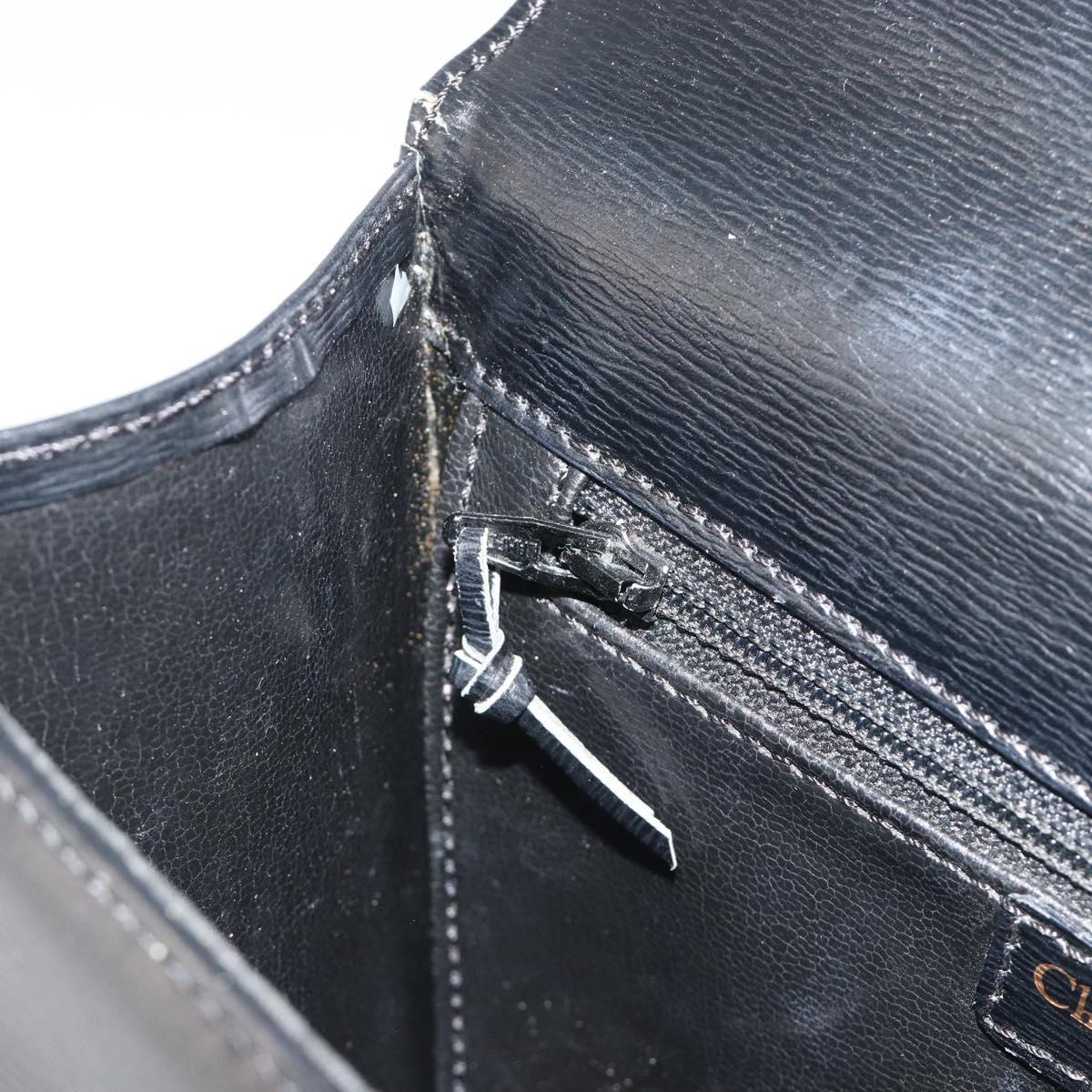 Christian Dior Hand Bag Leather 2way Black Gold Tone Auth ep15222