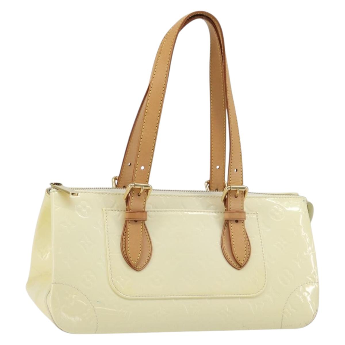 LOUIS VUITTON Monogram Vernis Rosewood Avenue Hand Bag Perle M93508 Auth ep15223
