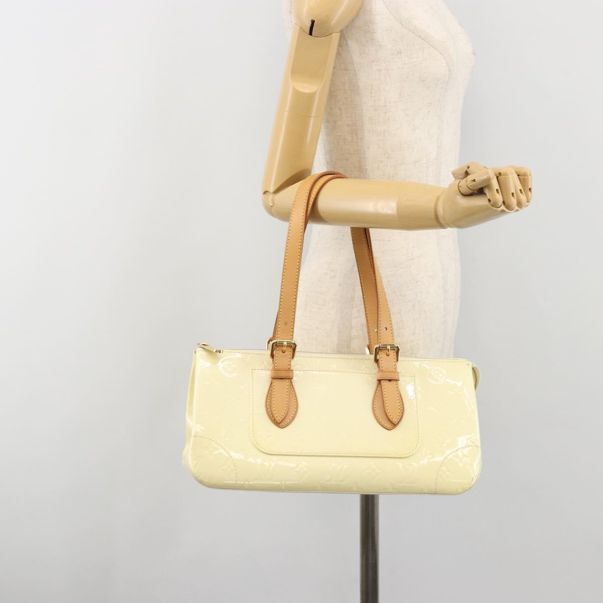 LOUIS VUITTON Monogram Vernis Rosewood Avenue Hand Bag Perle M93508 Auth ep15223