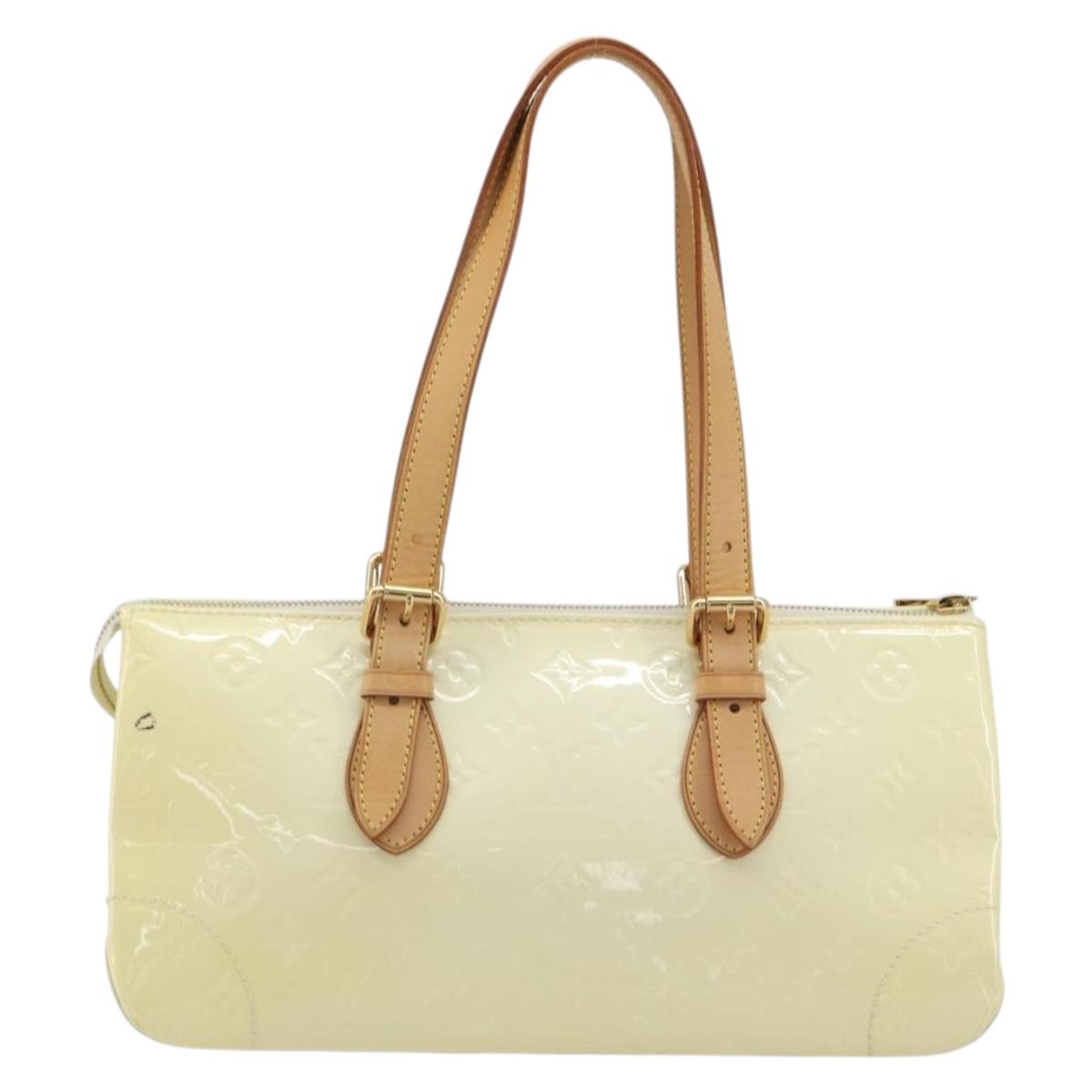 LOUIS VUITTON Monogram Vernis Rosewood Avenue Hand Bag Perle M93508 Auth ep15223