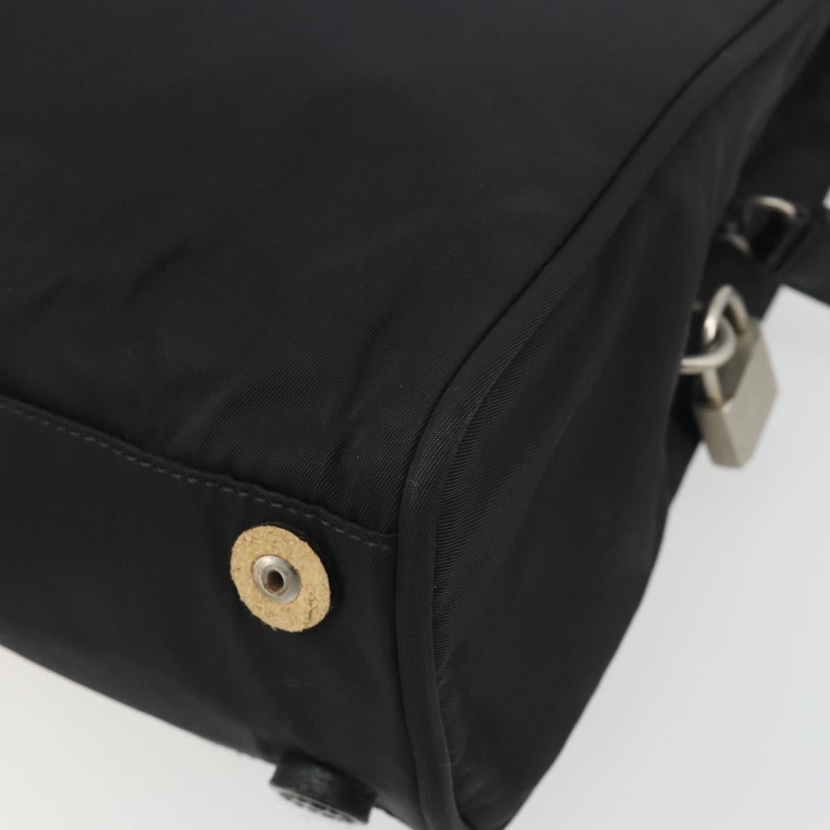 PRADA Hand Bag Nylon Black Silver Auth ep15229