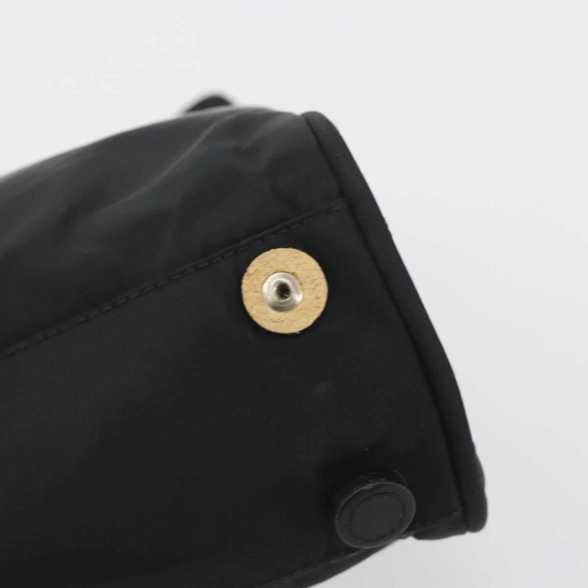 PRADA Hand Bag Nylon Black Silver Auth ep15229