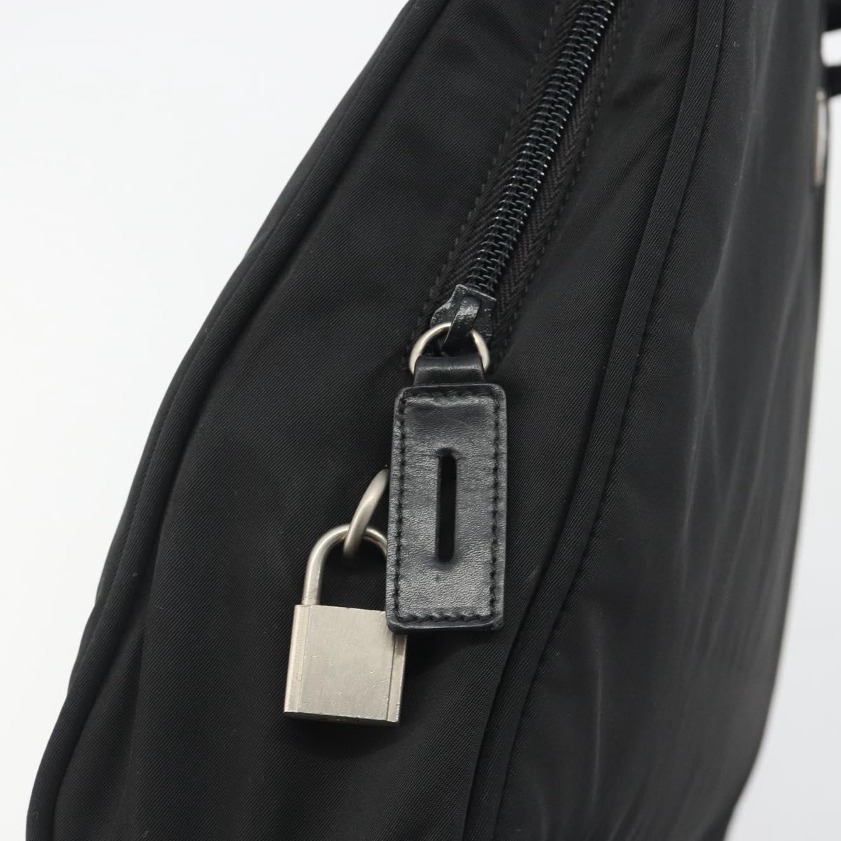 PRADA Hand Bag Nylon Black Silver Auth ep15229