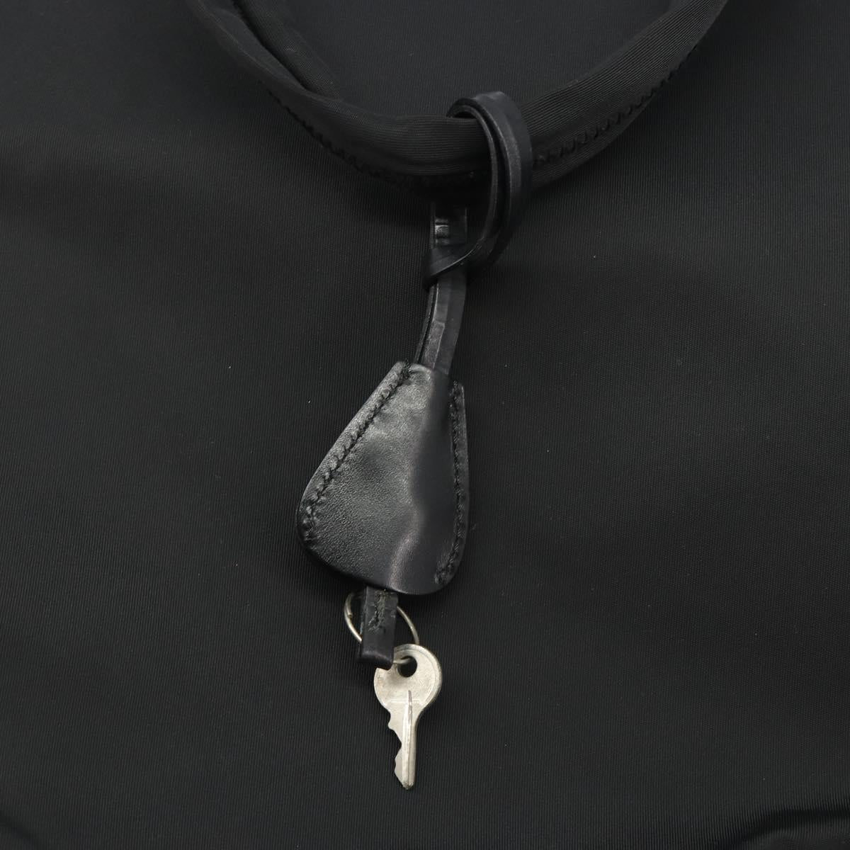 PRADA Hand Bag Nylon Black Silver Auth ep15229
