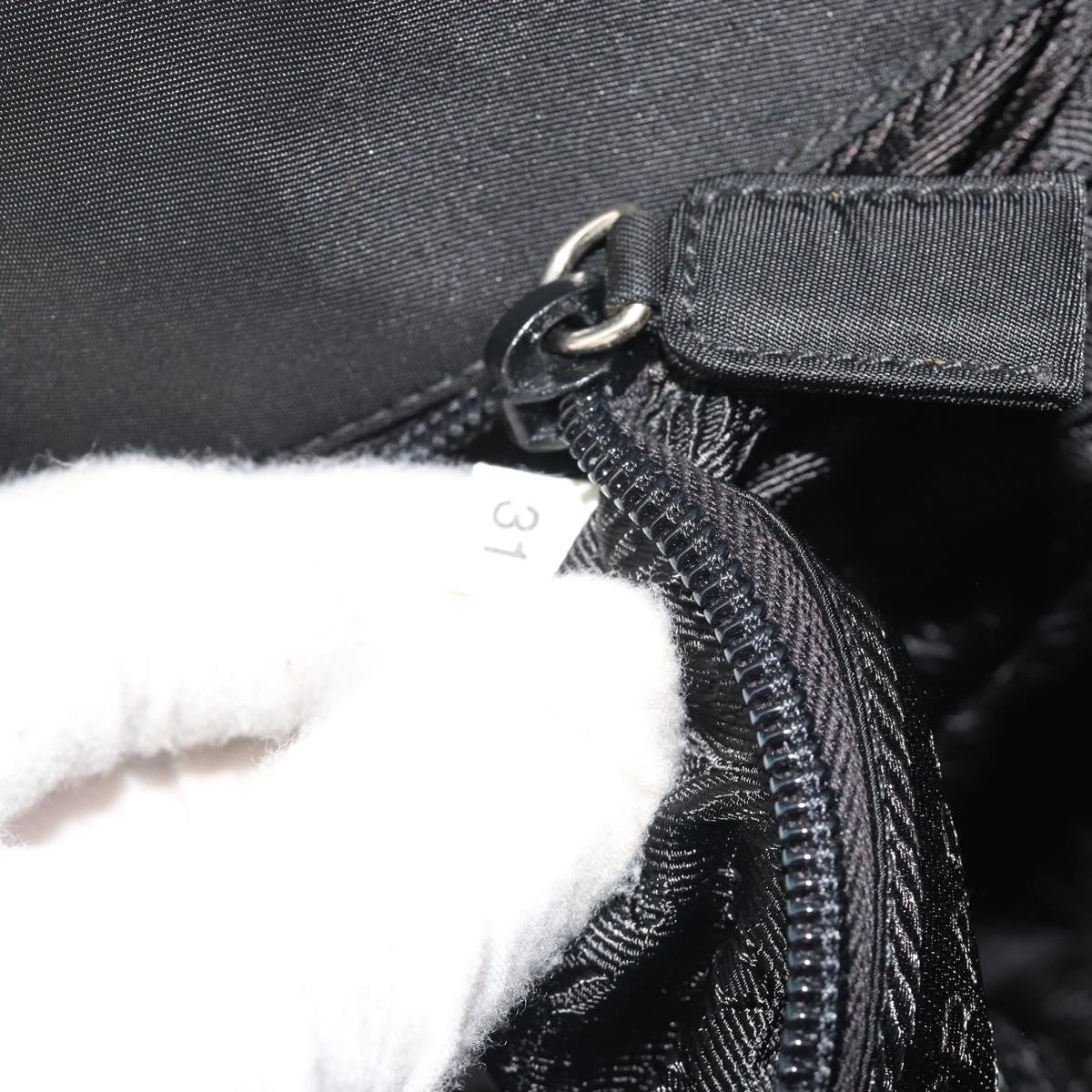 PRADA Hand Bag Nylon Black Silver Auth ep15229