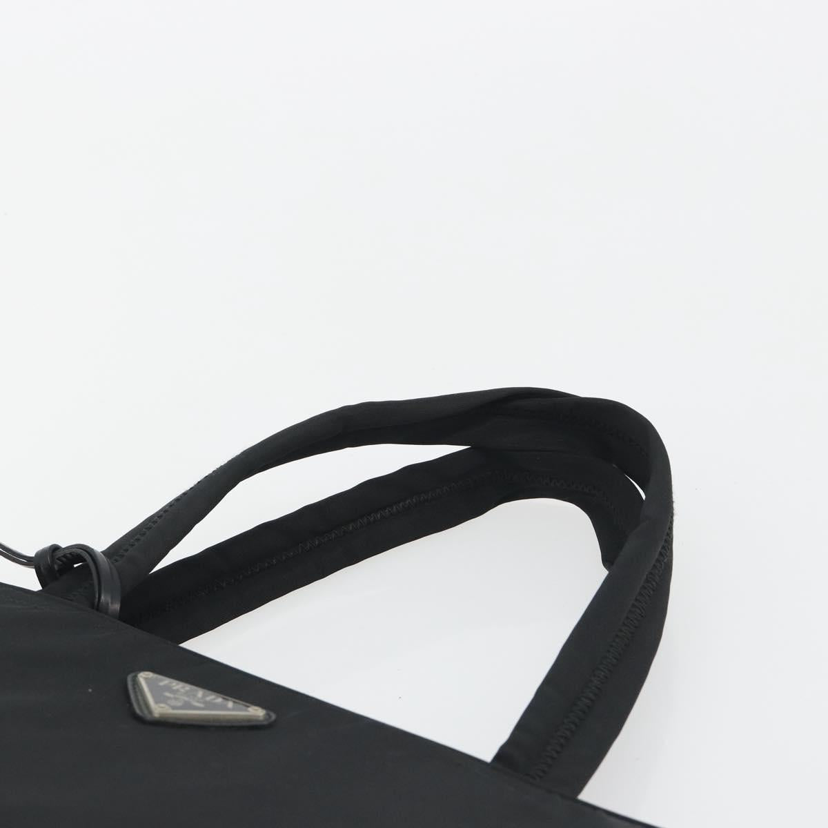 PRADA Hand Bag Nylon Black Silver Auth ep15229