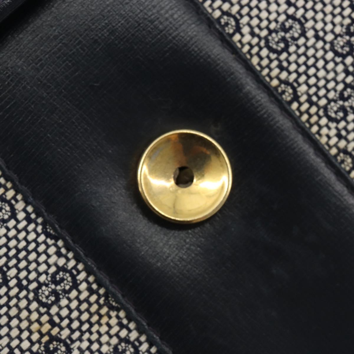 GUCCI Micro GG Canvas Shoulder Bag Navy Gold Tone Auth ep15230