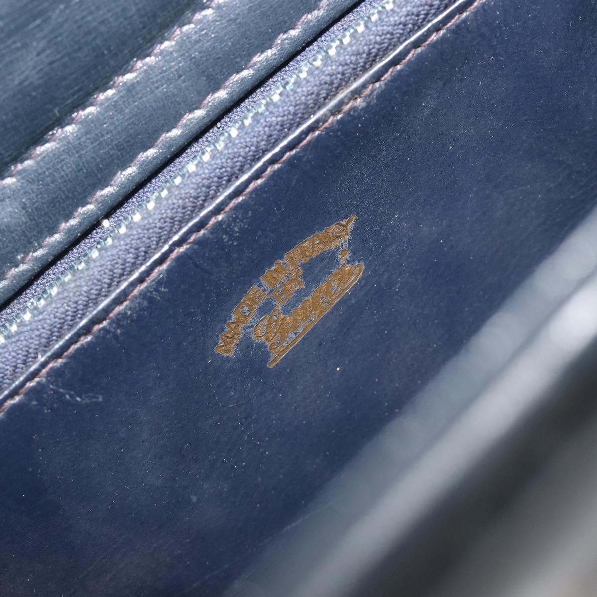 GUCCI Micro GG Canvas Shoulder Bag Navy Gold Tone Auth ep15230
