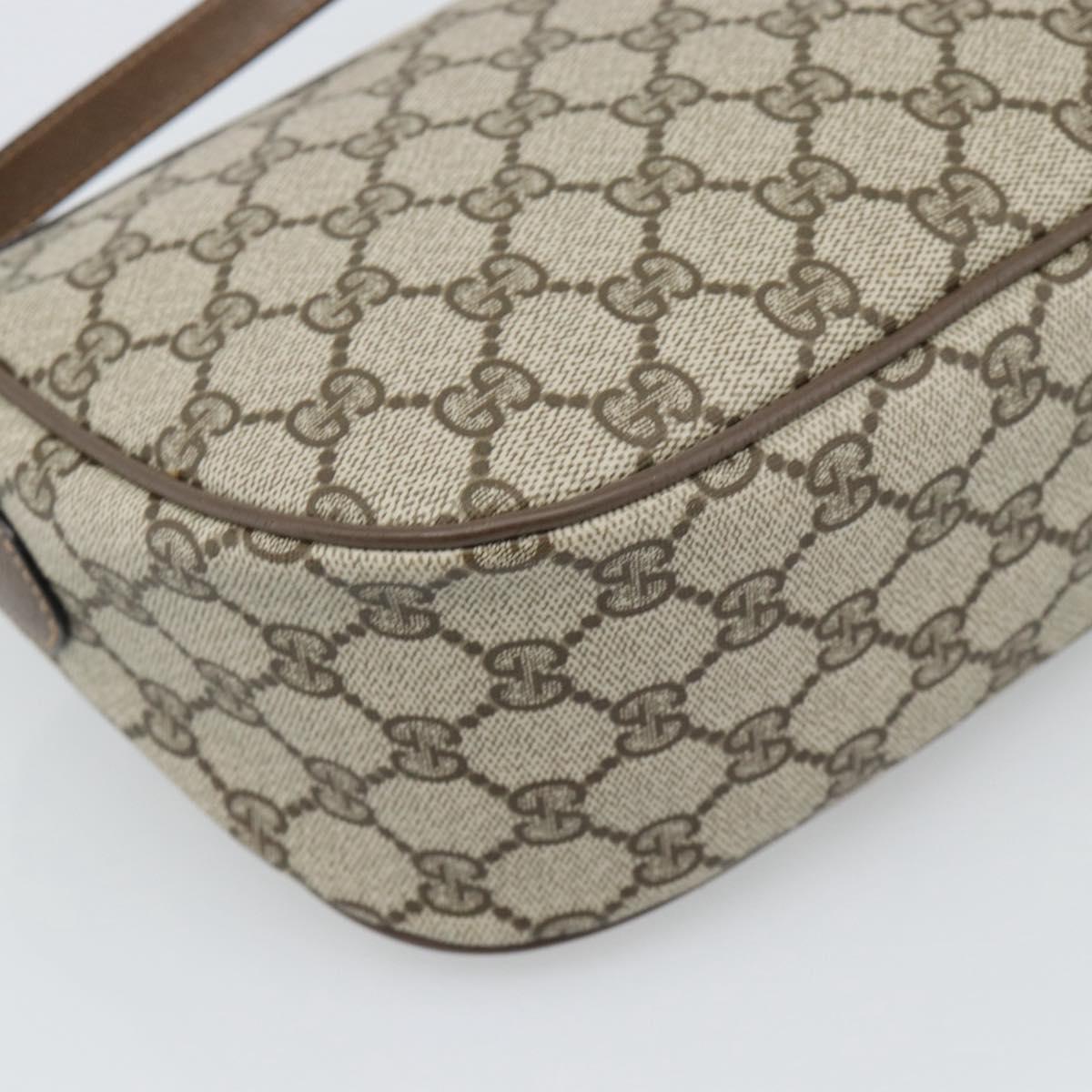 GUCCI GG Supreme Shoulder Bag PVC Leather Beige Gold Tone 89 02 032 Auth ep15231