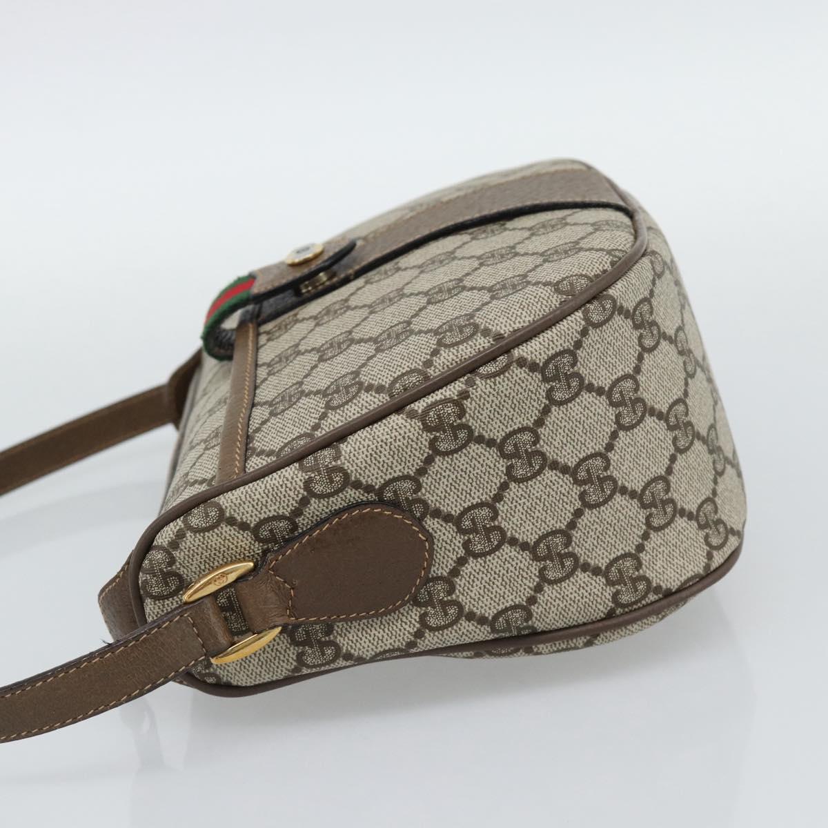 GUCCI GG Supreme Shoulder Bag PVC Leather Beige Gold Tone 89 02 032 Auth ep15231
