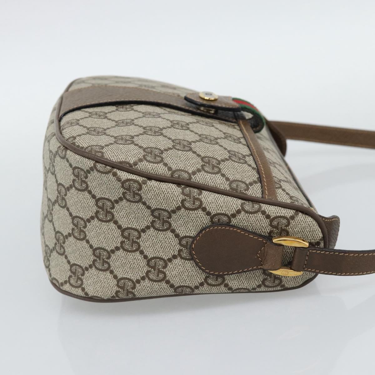 GUCCI GG Supreme Shoulder Bag PVC Leather Beige Gold Tone 89 02 032 Auth ep15231