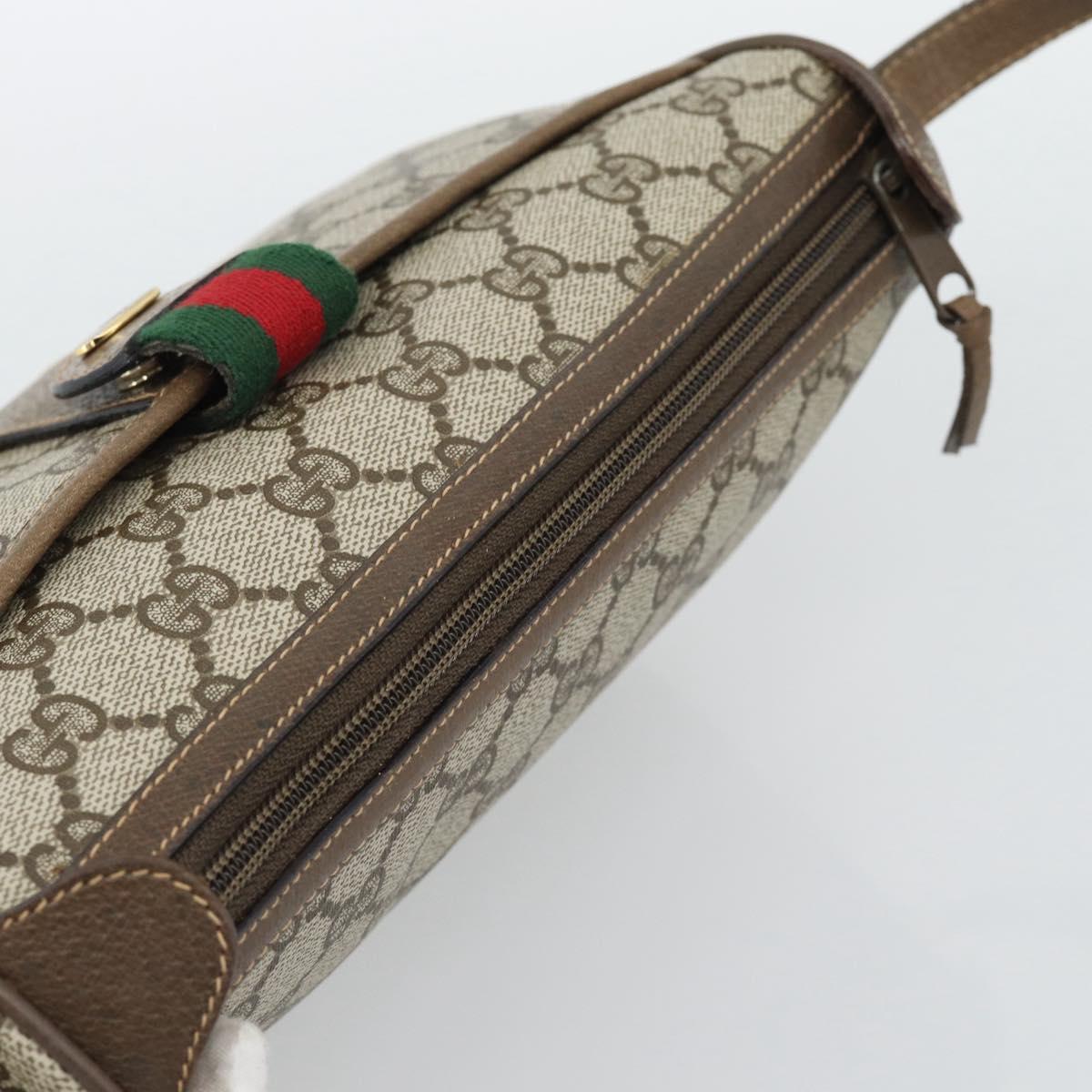 GUCCI GG Supreme Shoulder Bag PVC Leather Beige Gold Tone 89 02 032 Auth ep15231