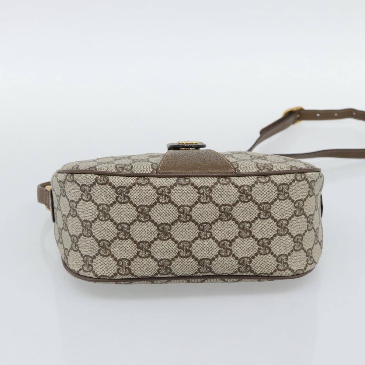 GUCCI GG Supreme Shoulder Bag PVC Leather Beige Gold Tone 89 02 032 Auth ep15231