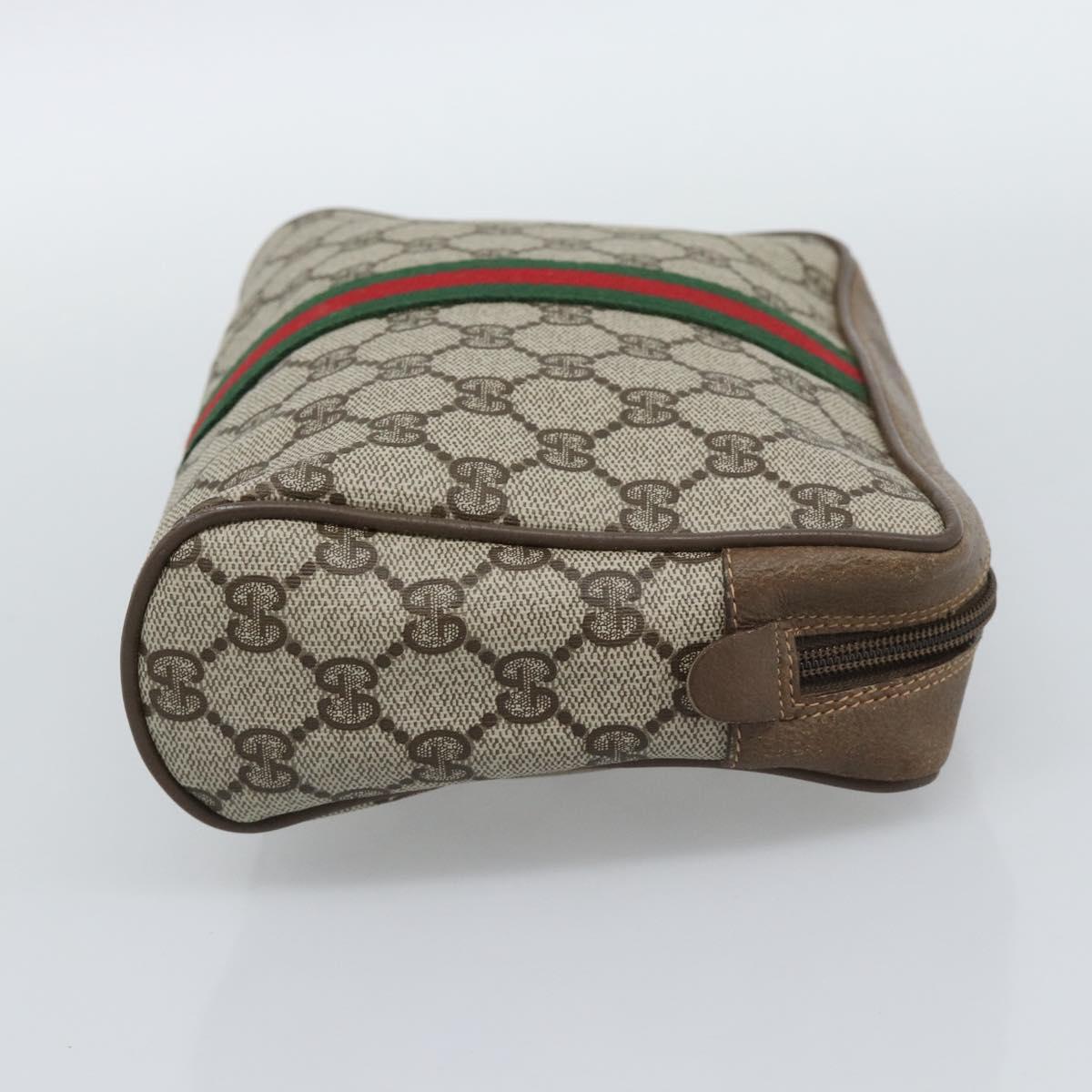GUCCI GG Supreme Clutch Bag PVC Leather Beige 89 01 012 Auth ep15235
