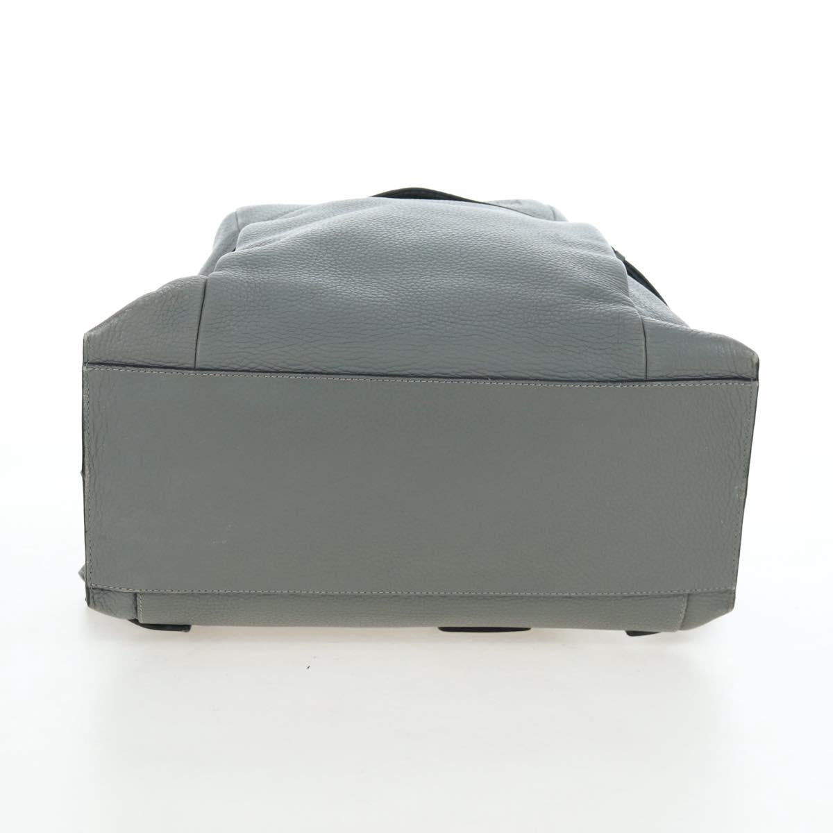 LOEWE Backpack Leather Gray Silver Auth ep15239V