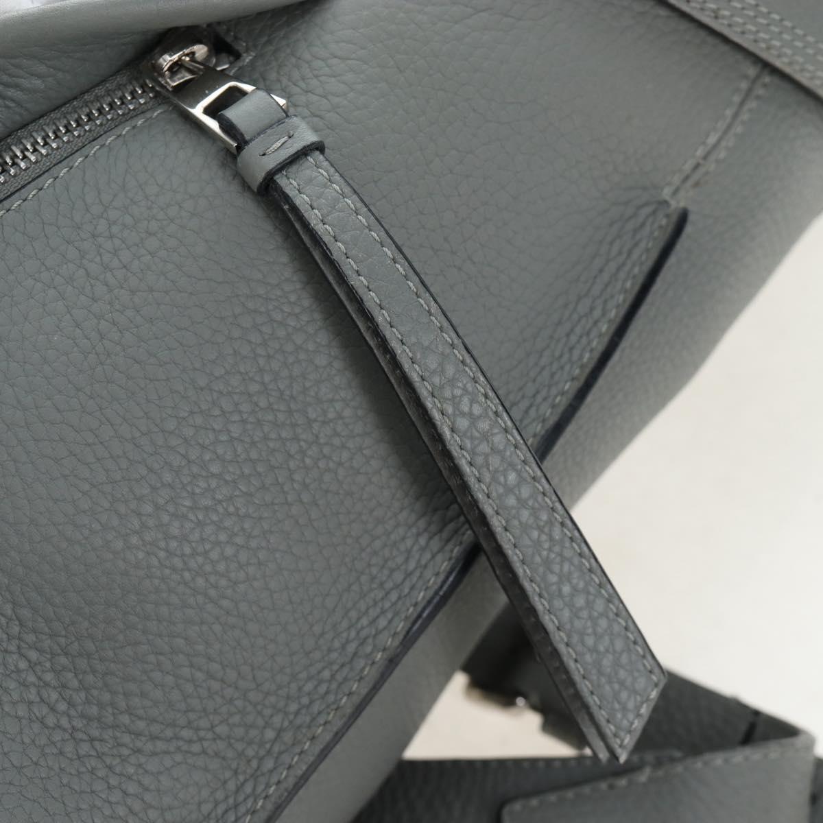 LOEWE Backpack Leather Gray Silver Auth ep15239V