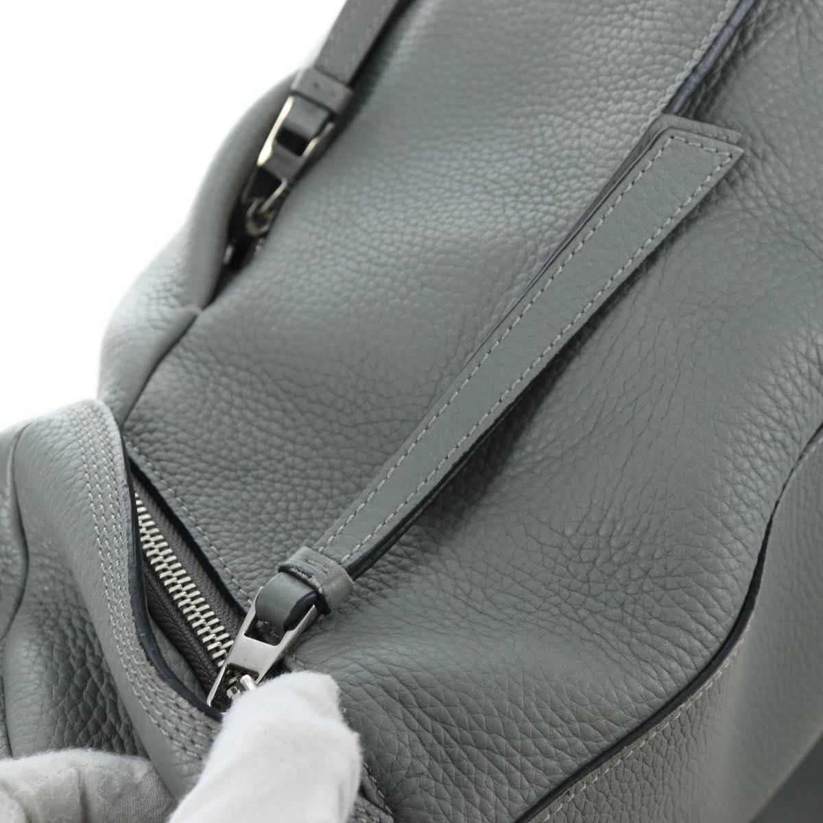 LOEWE Backpack Leather Gray Silver Auth ep15239V
