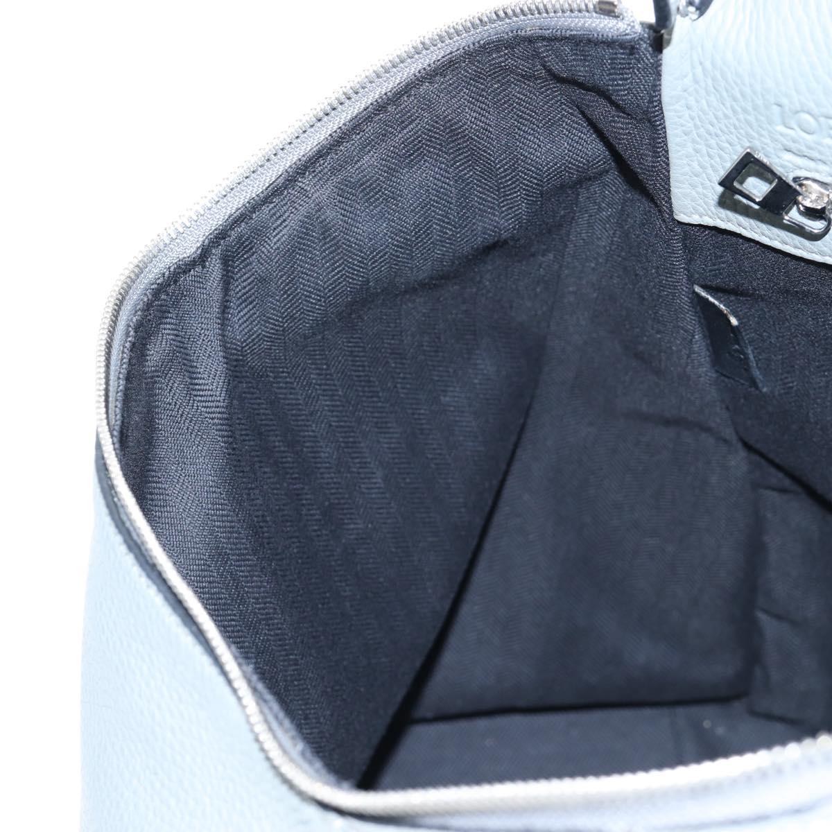 LOEWE Backpack Leather Gray Silver Auth ep15239V
