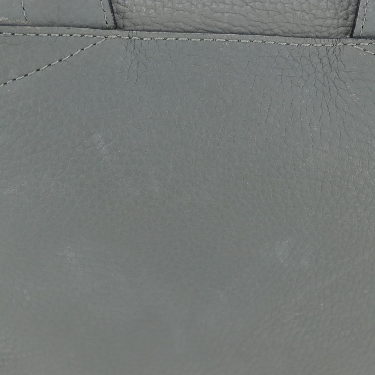 LOEWE Backpack Leather Gray Silver Auth ep15239V
