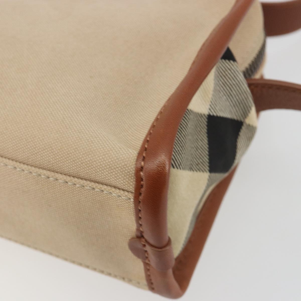 BURBERRY Shoulder Bag Canvas Beige Gold Tone Auth ep15241A