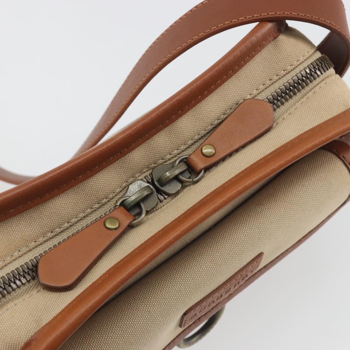 BURBERRY Shoulder Bag Canvas Beige Gold Tone Auth ep15241A