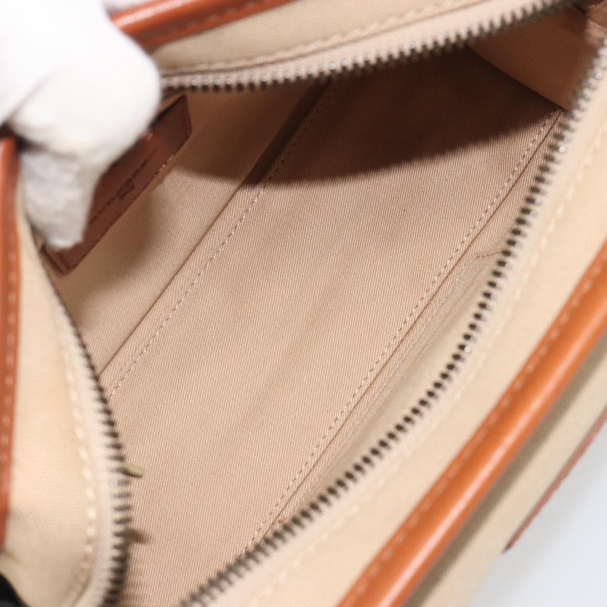 BURBERRY Shoulder Bag Canvas Beige Gold Tone Auth ep15241A
