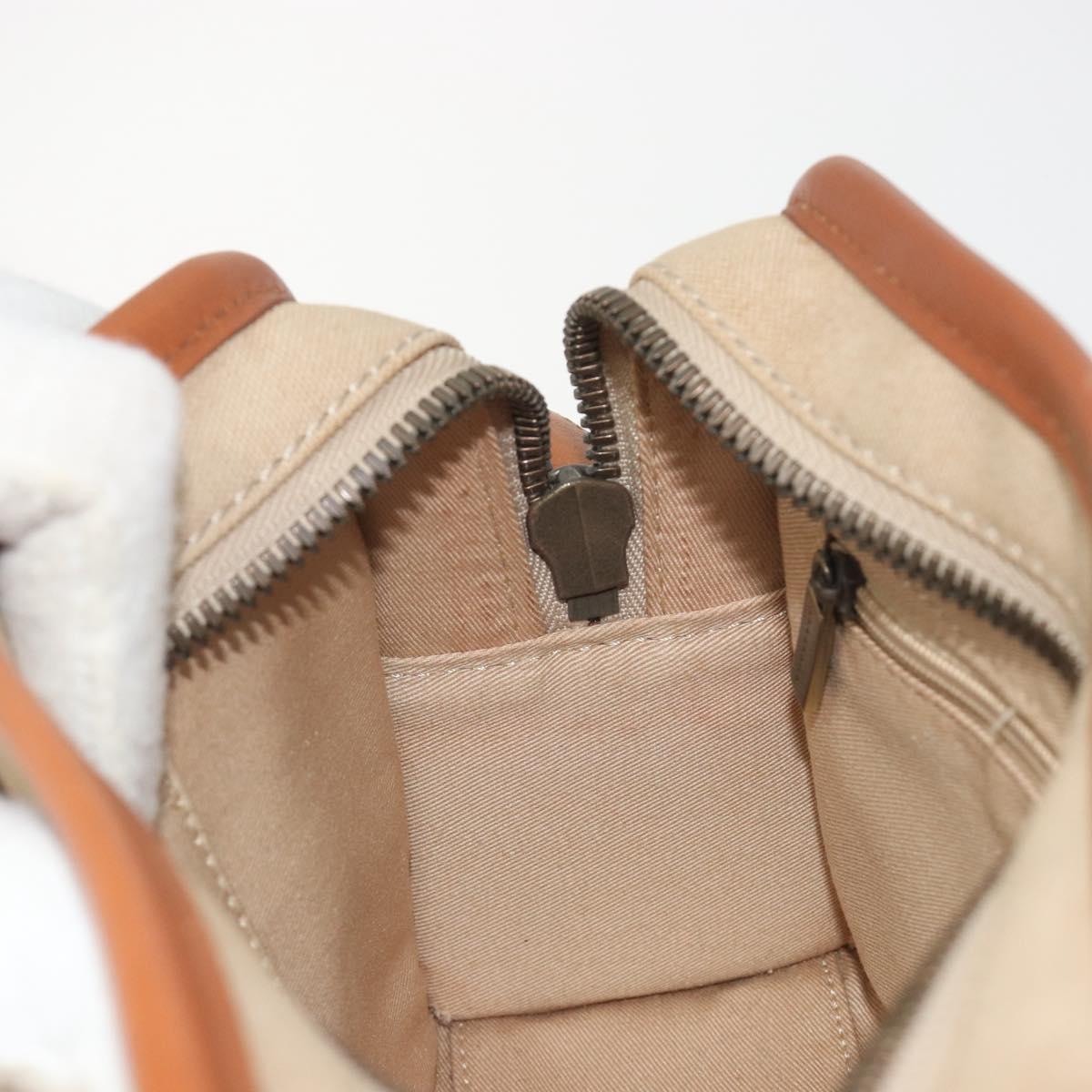 BURBERRY Shoulder Bag Canvas Beige Gold Tone Auth ep15241A