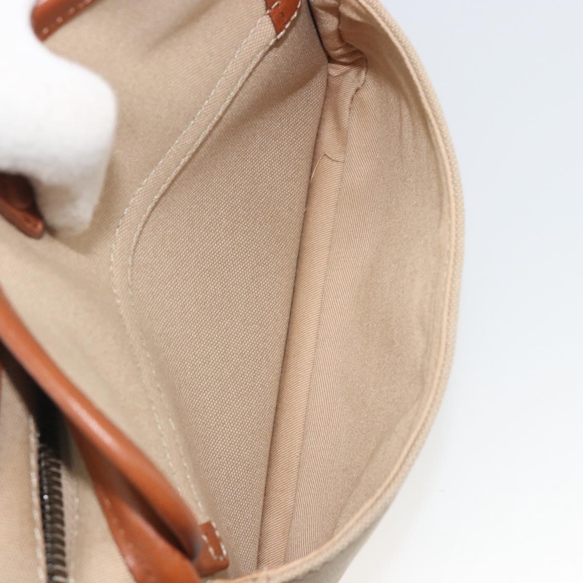 BURBERRY Shoulder Bag Canvas Beige Gold Tone Auth ep15241A