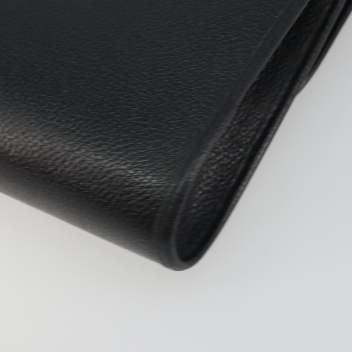 Christian Dior Chain Shoulder Bag Leather Black Gold Tone Auth ep15243A