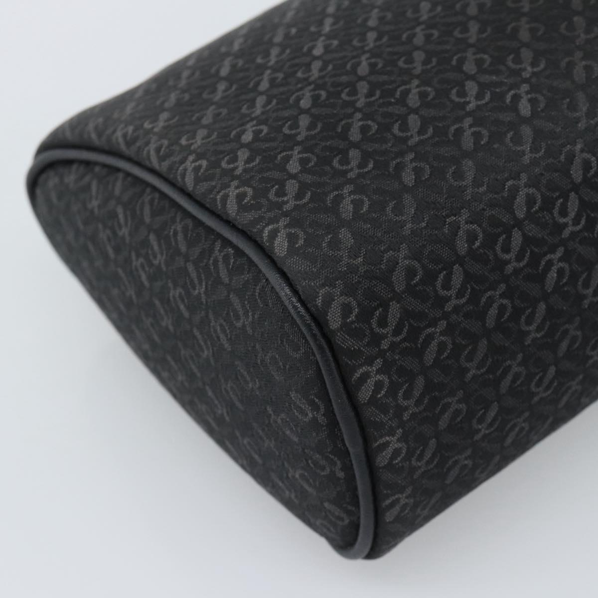 LOEWE Anagram Clutch Bag Canvas Black Gold Tone Auth ep15245