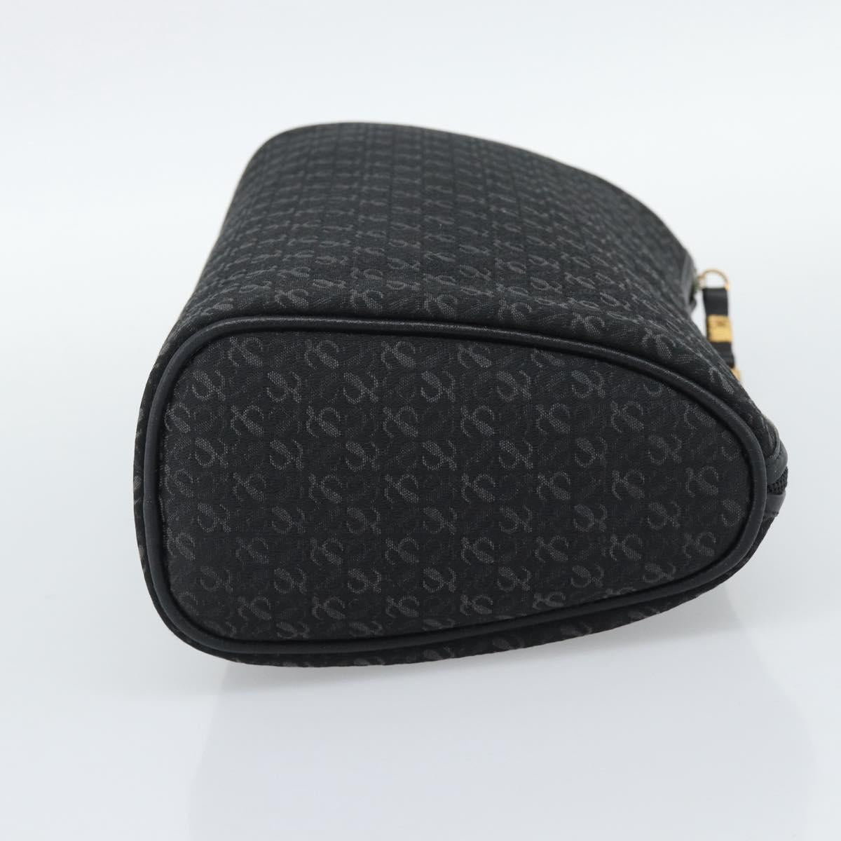 LOEWE Anagram Clutch Bag Canvas Black Gold Tone Auth ep15245