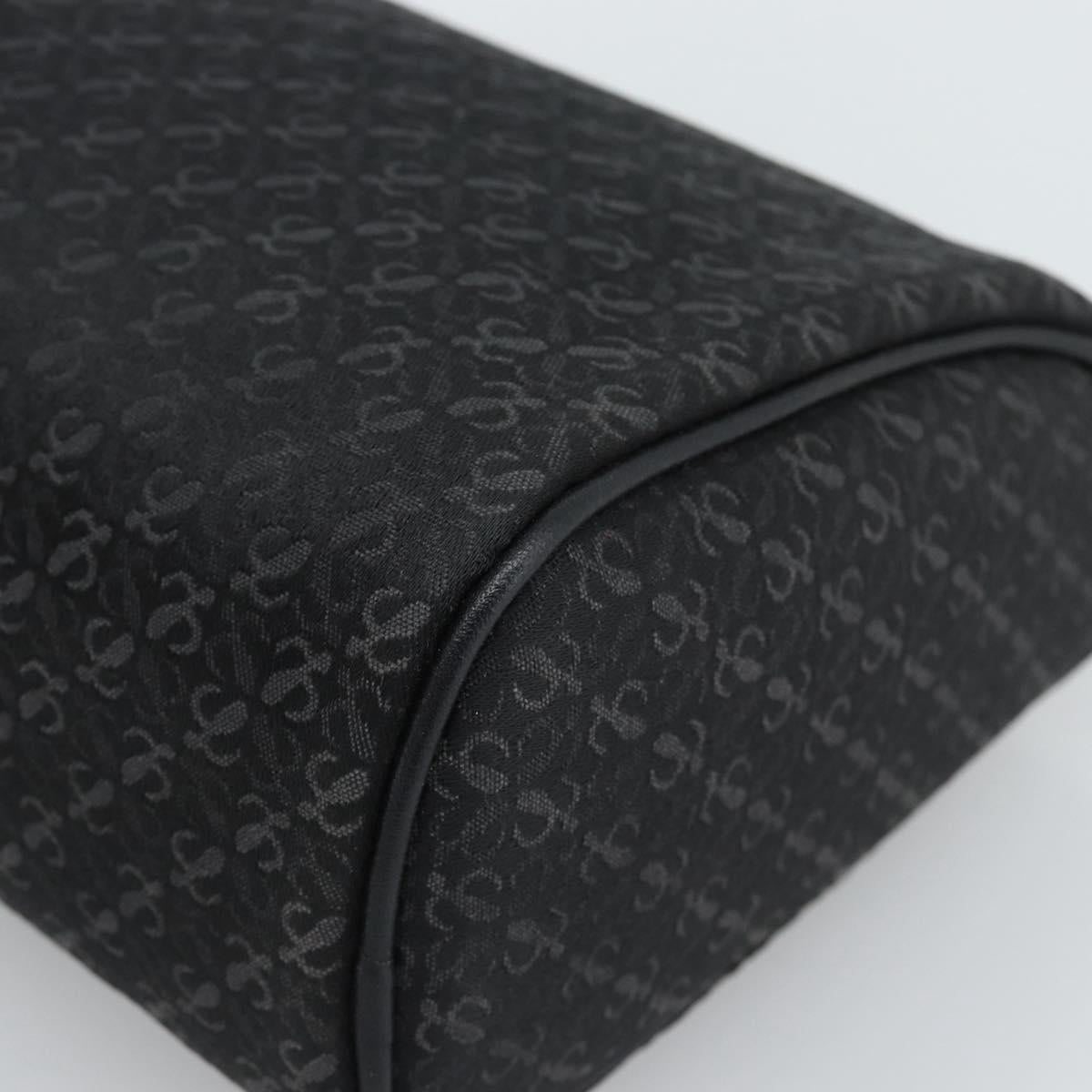 LOEWE Anagram Clutch Bag Canvas Black Gold Tone Auth ep15245