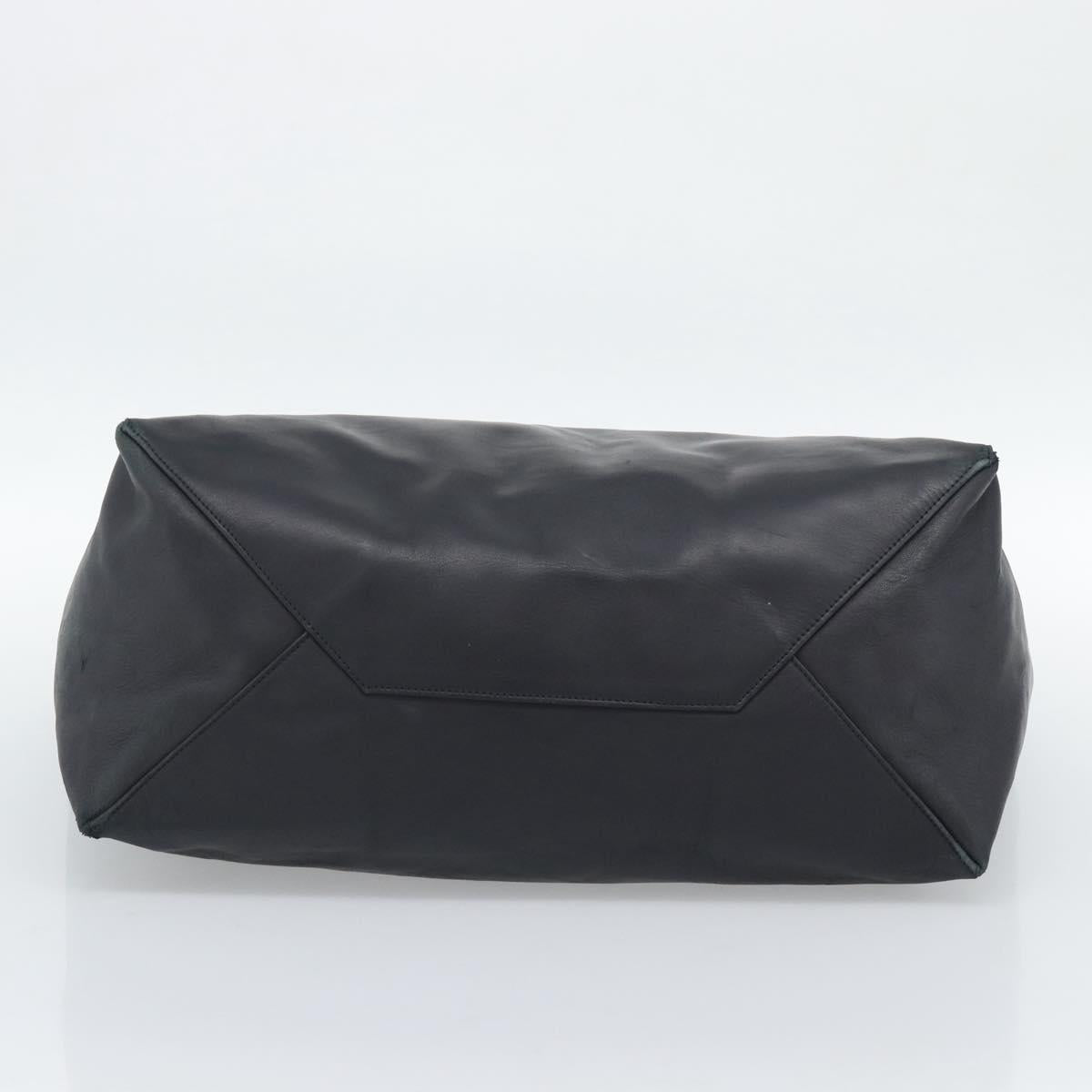 CELINE Horizontal Cava Tote Bag Leather Blue Black Auth ep15247