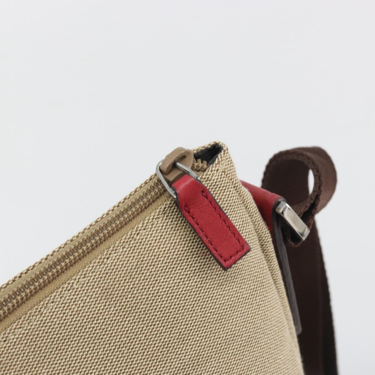 GUCCI GuccissimaGG Shoulder Bag Canvas Beige Red 257301 Auth ep15248