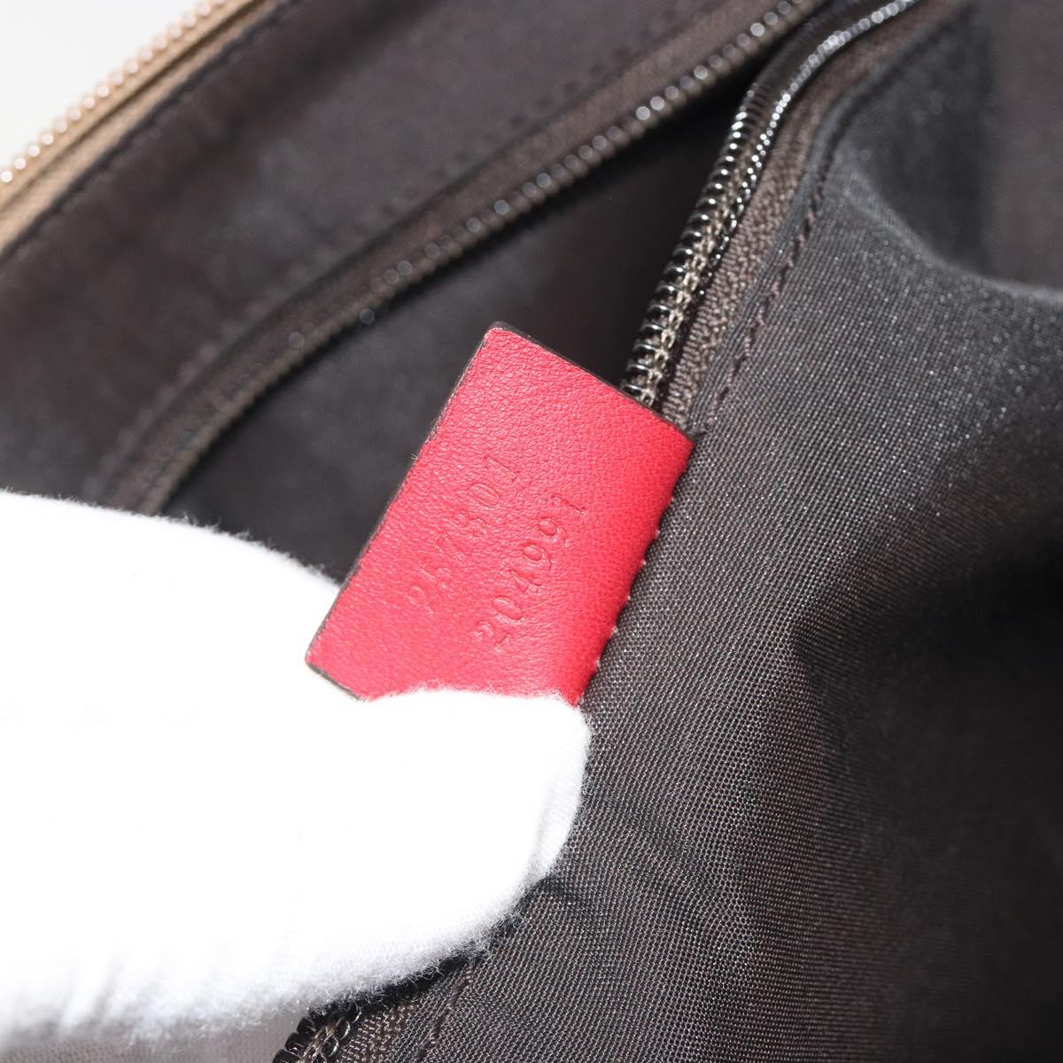 GUCCI GuccissimaGG Shoulder Bag Canvas Beige Red 257301 Auth ep15248