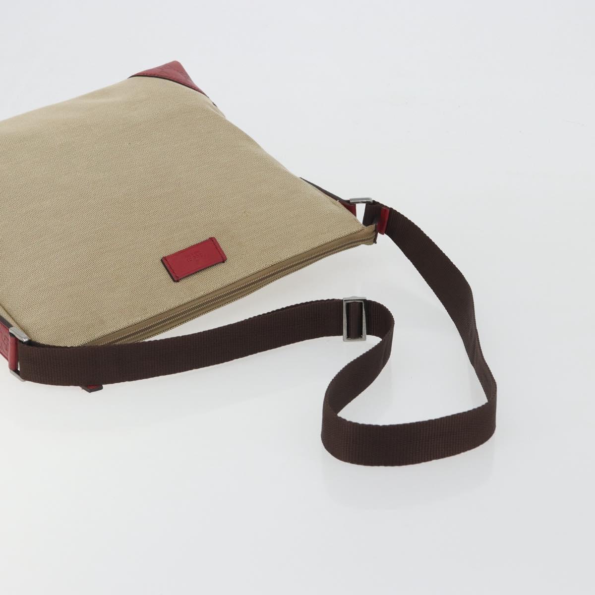 GUCCI GuccissimaGG Shoulder Bag Canvas Beige Red 257301 Auth ep15248