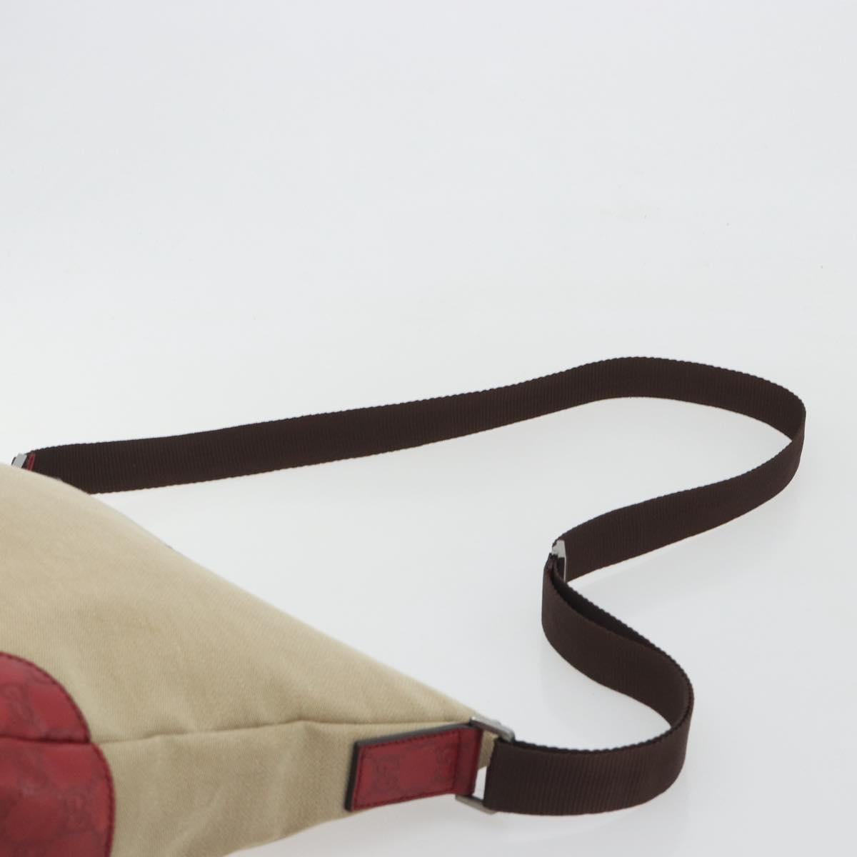 GUCCI GuccissimaGG Shoulder Bag Canvas Beige Red 257301 Auth ep15248