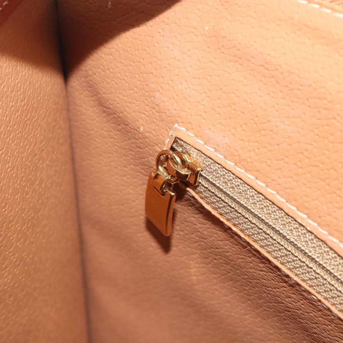 CELINE Macadam Hand Bag PVC Leather 2way Brown Gold Tone Auth ep15253