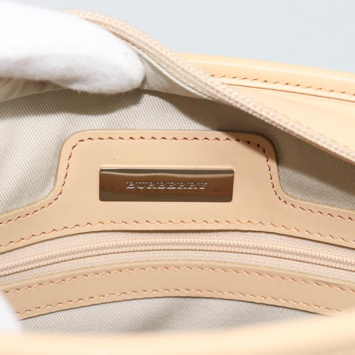 BURBERRY Shoulder Bag Canvas White Silver Auth ep15254