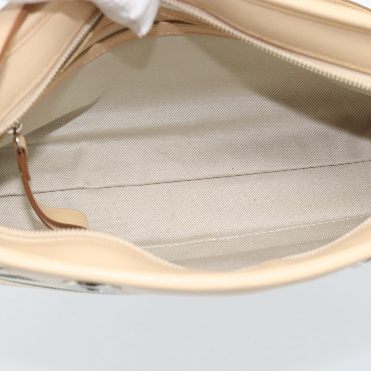 BURBERRY Shoulder Bag Canvas White Silver Auth ep15254