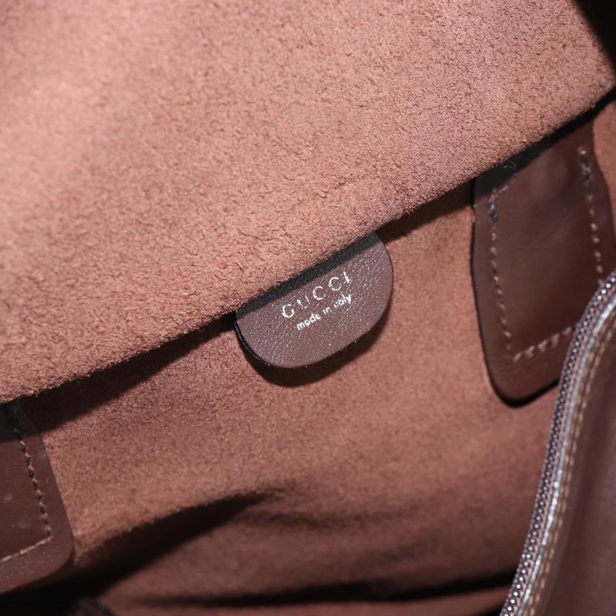 GUCCI Boston Bag Leather Brown 019 2048 3170 00 Auth ep15256