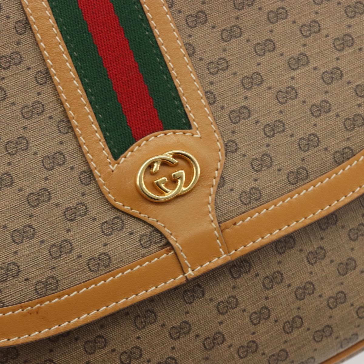 GUCCI Micro GG Supreme Shoulder Bag PVC Beige Gold 001 084 0914 Auth ep15257