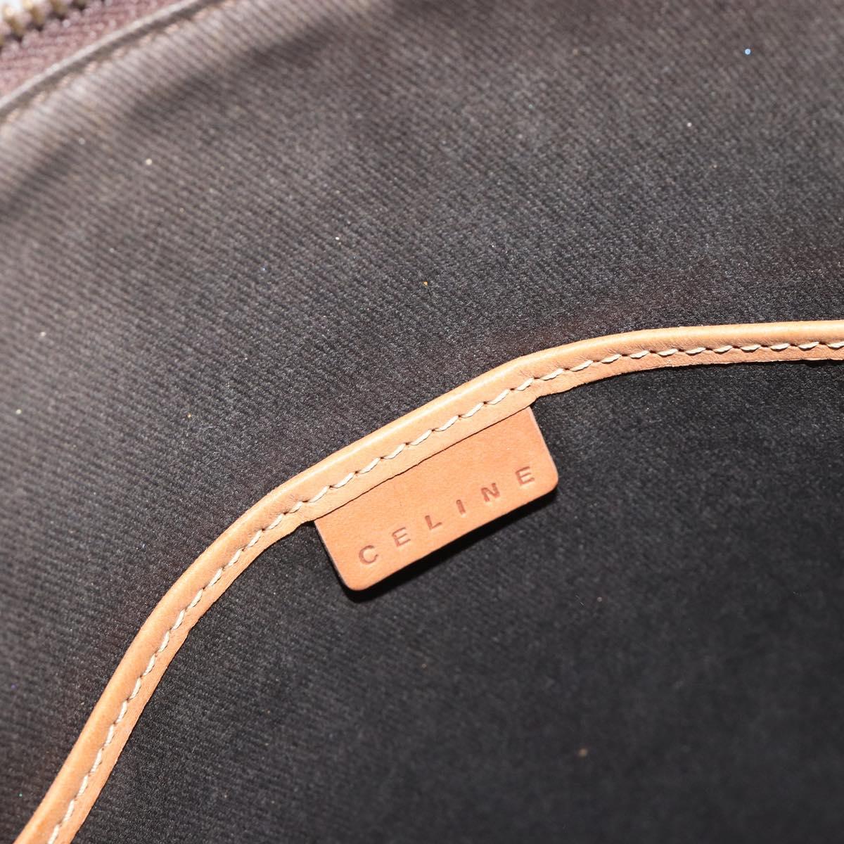 CELINE Macadam Tote Bag PVC Leather Brown Gold Tone Auth ep15259