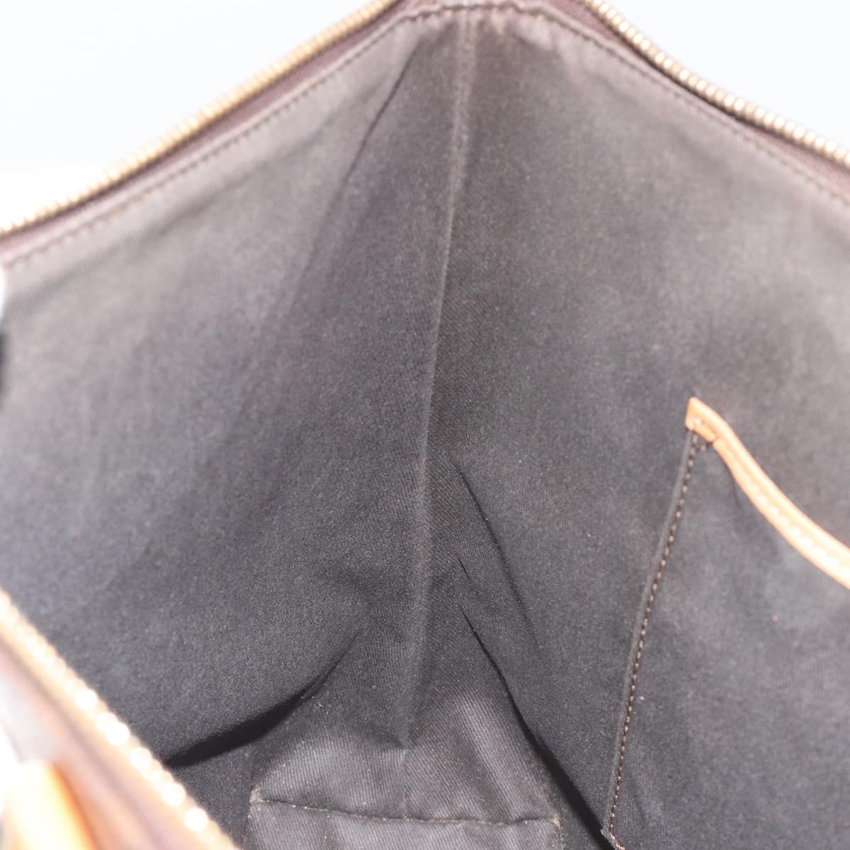 CELINE Macadam Tote Bag PVC Leather Brown Gold Tone Auth ep15259